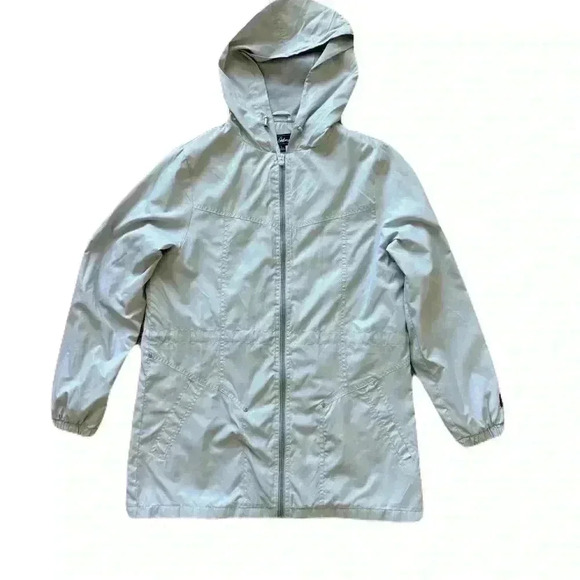 Women's Sam Edelman Ripstop Hooded Anorak Long Sleeve Zip Jacket Size Small Grey - Picture 3 of 11